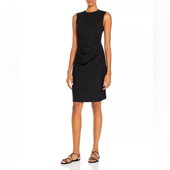 Theory Draped Front Black Dress Size 00 - Picture 2 of 7
